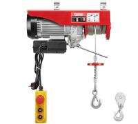 TEENO Palan électrique 1800W 20 m, Surcharge Ascenseur Treuil électrique 220V, Suspension Simple et Double 500KG/1000KG,6 m/min |12 m/min Rouge