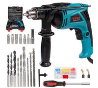 TEENO Perceuse à percussion 710 W avec câble, 230 V, 0-2800 tr/min, bois 25 mm, béton 13 mm, métal 13 mm