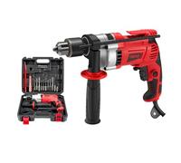 TEENO Perceuse à Percussion électrique 0-3000 RPM, Perceuse à Percussion Filaire 910W, Vitesse Variable,Mandrin 13mm, 38 Accessoires, poignée rotative à 360°, Brique,Bois,Acier, Boite en Plastique