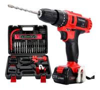 TEENO® Perceuse visseuse à percussion sans fil PSR 21V+ 2 batteries lithium + 20 accessoires+ gants professionnels