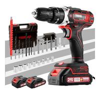 TEENO Perceuse Visseuse Sans Fil 21V Pour Batterie Makita 2x2.0Ah Batteries,45 Nm Visseuse Devisseuse Sans Fil,25+1 Réglages de Couple,Brosse Antirouille Métal,LED,2 Vitesses,31 Accessoires et Valise