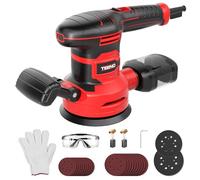 TEENO Ponceuse Orbitale 150 mm 450W, Ponceuse Excentrique 6 Vitesses avec 20 Disques Abrasifs Ø125/150 mm, Collecteur de Poussière - Pour Bois, Métal, Plastique