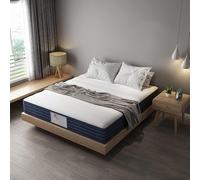 TEENO Ressorts Matelas 160x200x22cm Ressorts Mousse polyuréthane et 22CM mémoire de Forme, Matelas à Ressorts Ensachés et à Mémoire de Forme, 7 Zones, Soutien Parfait, Respirant (160x200x22)