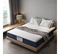 TEENO Ressorts Matelas 160x200x22cm Ressorts Mousse polyuréthane et 22CM mémoire de Forme, Matelas à Ressorts Ensachés et à Mémoire de Forme, 7 Zones, Soutien Parfait, Respirant (160x200x22)