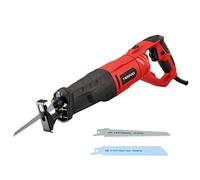 TEENO - Scie sabre, 850 W, avec câble, poignée pivotante (gauche et droite 90º), gâchette de vitesse variable, 2 lames (bois 6T HCS, métal 14T BIM), LED