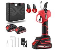 TEENO Sécateur Électrique Sans Fil Brushless,2 * 2000mAh Batteries,Professionnel Sécateur Lame Convient Pour Les Jardins,Les Branches