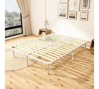 TEENO Sommier 140x190 | Sommiers à Lattes avec 7 Pieds pour Adulte | 2x16 Lattes en Bois | Hauteur 29cm | Cadre de Lit 140x190 avec Sommier | Simplicité et Élégance