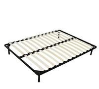 TEENO Sommier 140x190CM - Cadre de lit a Lattes Renforcé et Soutien Réglable - Sommier à Lattes avec Pieds pour Lit 140x190CM Matelas 140x190CM - Noir