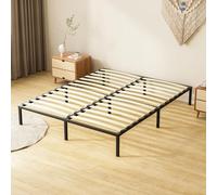 TEENO Sommier 140x200, Sommier à Lattes avec 9 Pieds, Structure Métal Robuste, 26cm Hauteur, Cadre de Lit 140x200 avec Sommier, Lit Double, Design Moderne et Montage Facile