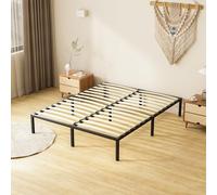 TEENO Sommier 140x200, Sommier à Lattes avec 9 Pieds, Structure Métal Robuste, 26cm Hauteur, Cadre de Lit 140x200 avec Sommier, Lit Double, Design Moderne et Montage Facile