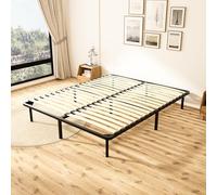 TEENO Sommier à Lattes 160 * 200，Hauteur 29CM，avec 2 * 18 Lattes，9 Pieds de lit，Sommier à Lattes lit pour Adulte et Enfant en Bois(PK02-QC, 160 * 200)