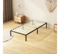 TEENO Sommier 90x190, Sommiers à Lattes avec 6 Pieds pour Adulte, 13 Lattes, 26 cm de Hauteur, Cadre de Lit 90x190 avec Sommier, Lit 1 Personne en Métal pour Appartement ou Dortoir