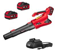 TEENO Souffleur de Feuilles sans Fil 20V, 2 * 4.0Ah Batterie souffleur à Feuilles, 5 Modes de Vitesse pour l'entretien de la pelouse, 4500W, Le soufflage de la Neige, et Le dépoussiérage