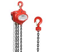 TEENO VT Palan à Chaîne Manuel - Capacité de Levage 1 Tonnes, Hauteur de Levage 6 Mètres, Frein à Double Ratchet Mis à Jour, Chaîne en Acier Manganèse G80 - Pour Toutes Vos Besoins de Levage (2T6M)