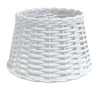 Teenpull Abat-jour blanc Ø 38 x 23 cm en osier fait à la main avec support en fer Abat-jour de rechange pour lampe suspendue salon chambre à coucher avec diffusion de la lumière et protection contre