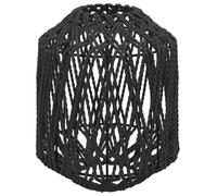Teenpull Abat-jour noir Ø 23 x 28 cm en fer et papier avec douille E27, abat-jour de rechange pour lampe de table et lampadaire, diffusion de la lumière et protection contre l'éblouissement dans le