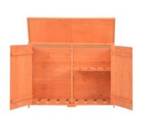 Teenpull Abri de jardin en bois 128 x 42 x 91 cm avec toit en polyester imperméable, 2 portes, 2 étagères, espace de rangement spacieux pour outils, abri à vélo et extérieur