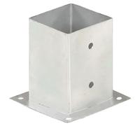 Teenpull Ancres de Poteau en métal galvanisé 4 pcs 101 mm pour Fixation poteaux Acier Bois Jardin extérieur Support palissade clôture Protection séparation