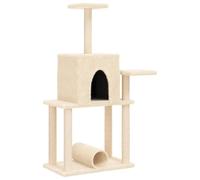 Teenpull Arbre à chat avec griffoirs en sisal et peluche - 122 cm de haut - Compact et stable - Pour l'intérieur - Avec niche et surfaces de couchage pour entretenir les griffes et jouer