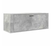 Teenpull Armoire à Chaussures Murale Gris béton en Bois d'ingénierie 100x35x38 cm Rangement Chaussures entrée et Placard avec Porte Rabattable Espace organisé Durable