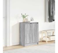 Teenpull Armoire à Chaussures Sonoma Gris en Bois d'ingénierie 57x34x76 cm avec 2 Portes 8 étagères Rangement Chaussures pour entrée et Placard Espace organisé Durable