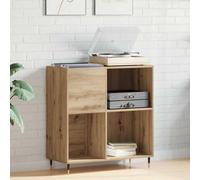 Teenpull Armoire à disques avec étagère, chêne artisanal, 85 x 38 x 89 cm, style industriel, meuble de rangement pour salon, robuste en bois