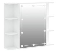 Teenpull Armoire à Miroir avec LED Blanc en Bois d'ingénierie 70x16,5x60 cm, Meuble Salle de Bain, Rangement Flottant, Armoire pour lavabo, Cabinet de Toilette Moderne