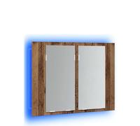 Teenpull Armoire à Miroir LED Vieux Bois en Bois d'ingénierie 60x12x45 cm, Meuble de Salle de Bain avec Rangement, Cabinet Flottant, Meuble Vasque, Design Pratique et Gain de Place