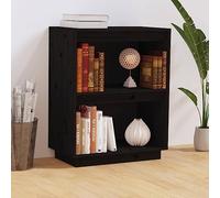 Teenpull Armoire Console Noir en Bois de pin Massif 60x34x75 cm Buffet Cabinet avec Rangement, Buffet Table avec Stockage pour Salon, Salle à Manger, Bureau Durable et Fonctionnel