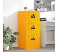 Teenpull Armoire de classement jaune moutarde en acier laminé à froid avec 3 tiroirs et serrures à came, 44 x 50 x 106,5 cm, organiseur de rangement pour bureau, salon, chambre à coucher, peu