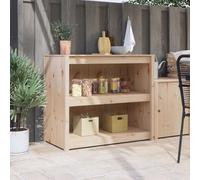 Teenpull Armoire de cuisine en bois massif de pin marron aspect chêne avec 2 étagères, 106 x 55 x 92 cm, buffet moderne, armoire de rangement pour cuisine, salle à manger, pantry