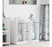 Teenpull Armoire de Golf en Bois Blanc 102 x 45 x 85,5 cm avec Étagères, Rangement Intérieur pour Sac, Accessoire, Serviette, Porte Parapluie et Organiseur de Trolley