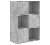 Teenpull Armoire de Rangement Gris béton en Bois d'ingénierie 60x29,5x90 cm avec 6 Compartiments 3 Portes 3 Cubes Ouverts étagère Bureau Salon Chambre Rangement Pratique