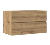 Teenpull Armoire de Salle de Bain Suspendue chêne Artisanal en Bois d'ingénierie 80x38,5x45cm, Meuble Cabinet Flottant pour Rangement, Meuble lavabo Salle de Bain, Ensemble mobilier