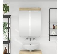 Teenpull Armoire de Salle de Bain Tulum en Bois d'ingénierie Chêne Sonoma avec Miroir, 60 x 16,5 x 78 cm, Meuble de Rangement Fonctionnel, Design Moderne pour Salle de Bain, Finition Mate Durable