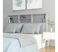 Teenpull Armoire de tête de lit Sonoma Gris 160x19x103,5 cm en Bois d'ingénierie avec Rangement, tête de lit Murale contemporaine, bibliothèque intégrée pour Chambre à Coucher Pratique et élégante