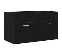 Teenpull Armoire d'évier en Bois d'ingénierie chêne Noir avec Grand Espace de Stockage, Meuble Salle de Bain Flottant Moderne, Cabinet lavabo pour Organisation et Rangement