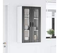 Teenpull Armoire murale de cuisine, noire, 60 x 31 x 100 cm, en matériau dérivé du bois, avec 2 portes à charnière, meuble de rangement durable, pour cuisine, salle à manger, bureau