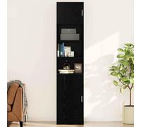 Teenpull Armoire murale en matériau dérivé du bois avec porte, noire, 50 x 42,5 x 40 cm, pour salon, salle à manger et bureau
