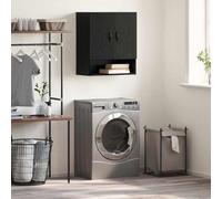 Teenpull Armoire murale, noire, aspect chêne, 60 x 31 x 70 cm, en matériau dérivé du bois, 3 étagères, peu encombrante, pour salon, bureau, chambre à coucher