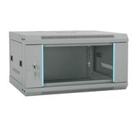 Teenpull Armoire réseau en acier gris 60 x 45 x 35 cm avec verre de sécurité trempé, système de stockage sécurisé pour NAS, serveur domestique, routeur LAN, idéal pour l'organisation du bureau et de