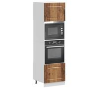 Teenpull Armoires de Four 2 pièces Kalmar Bois d'ingénierie Ancien, Armoire de Cuisine avec Pieds réglables, Grand Espace de Rangement Compact pour Micro-Ondes et Four, Meuble Buffet Pratique