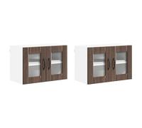 Teenpull Armoires murales de Cuisine Lucca en Bois d'ingénierie chêne Brun 2 pcs 60 x 31 x 40 cm avec 4 Portes charnières pour Rangement et Organisation intérieure Pratique