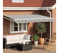 Teenpull Auvent électrique extensible anthracite, blanc, 2,5 x 2 m, avec panneau solaire, télécommande, cadre en aluminium, pour terrasse, balcon, jardin, protection UV et pluie, coupe-vent, alimenté
