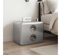 Teenpull Aviator - Table d'appoint - En aluminium - Style avion vintage - 50 x 35 x 40 cm - Avec 2 tiroirs - Table basse - Table de chevet pour salon, chambre à coucher