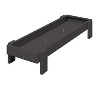 Teenpull Bac de nourrissage pour Poules en Acier laminé Noir 80 x 28 x 13,5 cm résistant aux intempéries, mangeoire Polyvalente pour Jardin et terrasse, capacité 5 kg, Facile à Assembler