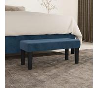 Teenpull Banc bleu foncé 70 x 30 x 30 cm en velours pour entrée, siège confortable, style moderne, polyvalent, meuble d'intérieur