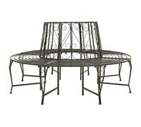 Teenpull Banc Circulaire de Jardin 160 cm en Acier Gris argenté, siège extérieur résistant aux intempéries, pour terrasse, Balcon, Patio et Cour, Design Solide et Confortable
