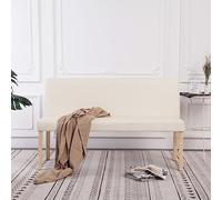 Teenpull Banc de 139,5 cm, en cuir synthétique blanc crème, cadre en bois massif, rembourré, assise confortable pour couloir, chambre à coucher, salon