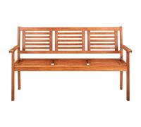 Teenpull Banc de Jardin 3 Places 150 cm en Bois d'eucalyptus Solide avec Dossier, siège extérieur pour terrasse Balcon Patio, résistant aux intempéries, Design Confortable et Durable